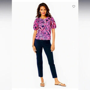 Lilly Pulitzer 29" Kelly Textured Ankle Length Skinny Pant